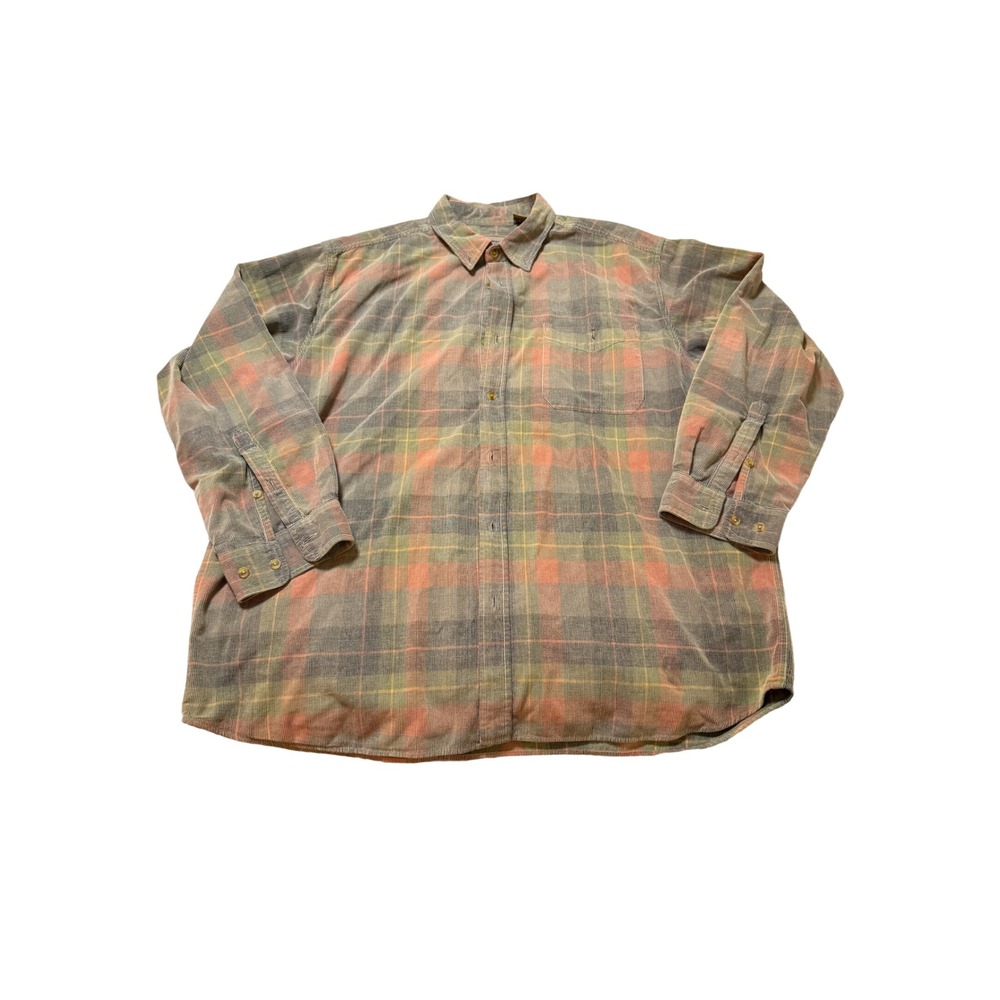Clearwater Size XXL Men Button Up 100% Cotton Long Sleeve Corduroy Sunwashed